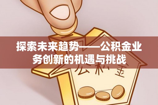 克孜勒苏探索未来趋势——公积金业务创新的机遇与挑战