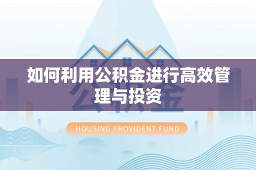 克孜勒苏如何利用公积金进行高效管理与投资